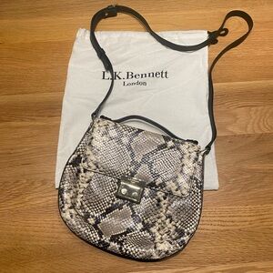 LK Bennett Snake-Print Crossbody Bag in Neutral Python